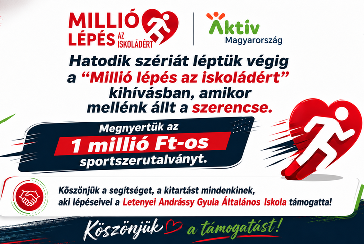 Egymilli� l�p�snyi �sszefog�s – egymilli� forintos nyerem�ny